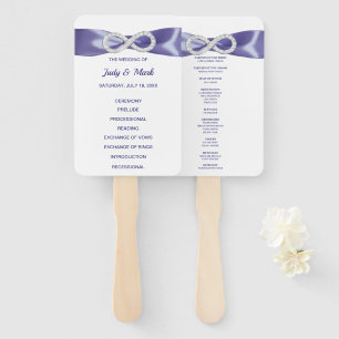 Éventail Purple Blue Diamond Infinity Wedding Programme Fan