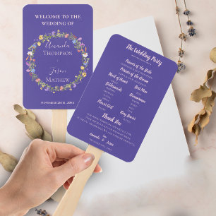 Éventail Purple Blush Fleur sauvage Floral Wedding Programm