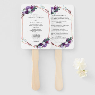 Éventail Purple Floral Moderne Programme de mariage botaniq