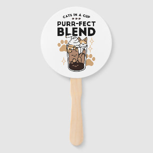 Éventail Purr-fect Blend : Cat and Coffee Art for Pet Lover