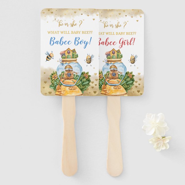 Éventail Que va faire Baby Bee Illustration Genre Révélatio (Devant et derrière)