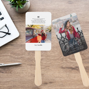 Éventail Remerciements de fin d'études 2026 Photos de promo