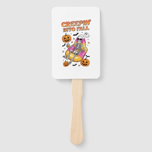 Éventail Retro Creepin into Fall Halloween (Devant)