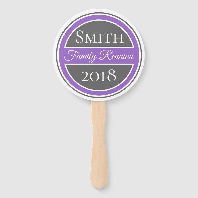 Éventail Réunion de famille de badges violets (Dos)