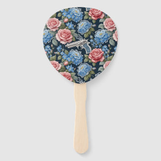 Éventail Revolver Vintage Floral Avec Dentelle Et Fleurs