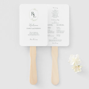 Éventail Romantic Chic Initiales Monogrammées Mariage