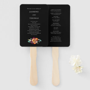 Éventail Romantique Floral néerlandais programme de mariage