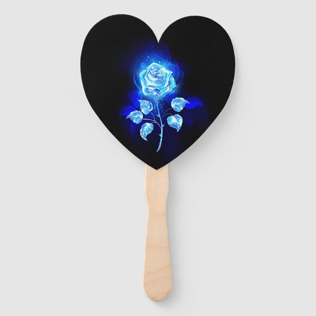 Éventail Rose bleu brûlant (Devant)
