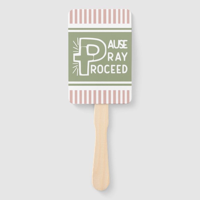 Éventail rose et vert Pause Pray Pray Passer à Christian (Devant)