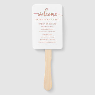 Éventail Rose Gold Mariage Ordre des événements Calendrier