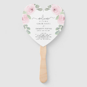 Éventail Rose rose Eucalyptus Programme de mariage Ventilat