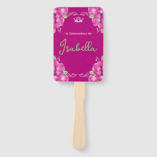 ÉVENTAIL ROSE ROSE ROSE ESPAGNOLE QUINCEAÑERA |