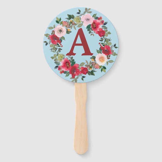 Éventail Roses sauvages avec Spun Sugar Blue Arrière - plan (Devant)
