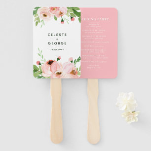 Éventail Rougissent le mariage floral rose de guirlande