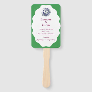 Éventail Royal Blue Peacock Wedding Program Set of Fans