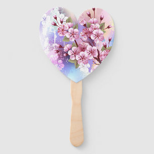 Éventail Sakura rose sur la peinture Arrière - plan