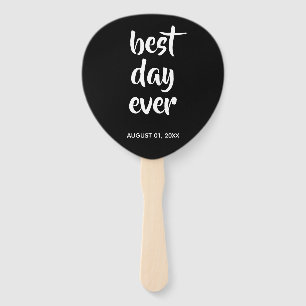 Éventail Script Décontracté noir   Ventilateur Mariage de t