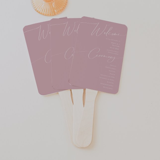 Éventail Script Whimsical | Dusty Rose Wedding Programme (Créateur téléchargé)