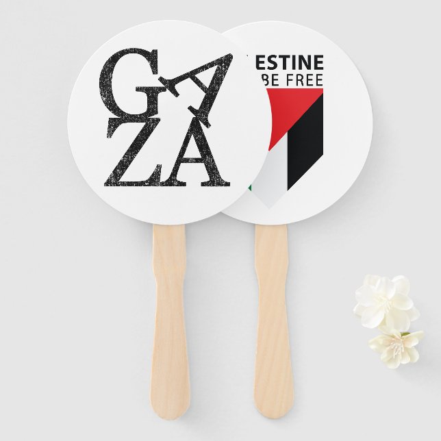 Éventail Se tenir à Gaza protège les enfants palestiniens (Devant et derrière)