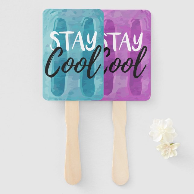 Éventail Séjour Cool Bleu & Purple Ice Pop Summer Treat Par (Devant et derrière)