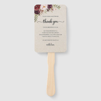 Éventail Set of Fans (​Elegant Rustic Marsala Floral Save)