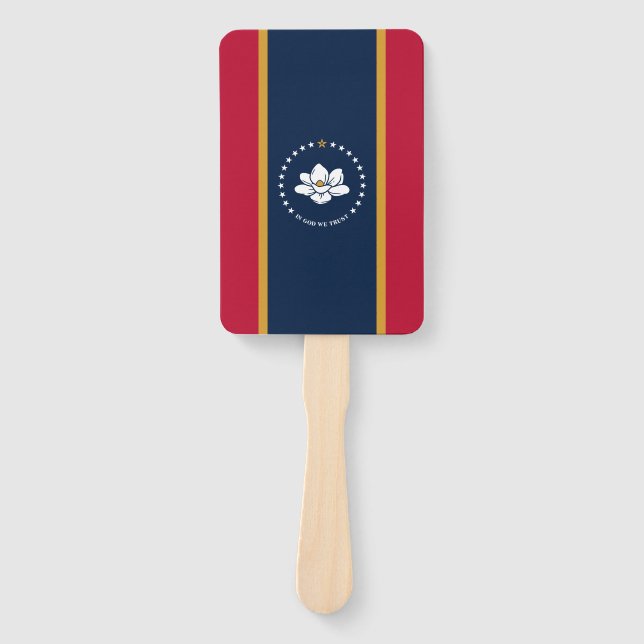 Éventail Set of hand fans with flag of Mississippi, USA (Devant)
