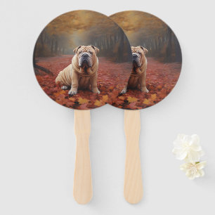 Éventail Shar Pei dans l'automne Feuilles automne Inspire