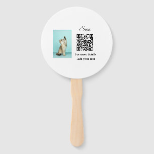 Éventail Simple animal name details QR code add text photo