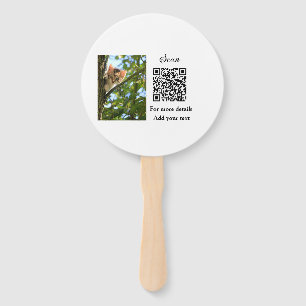 Éventail Simple animal name details QR code add text photo