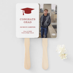 Éventail Simple Burgundy Mortar Board Modernité Graduation