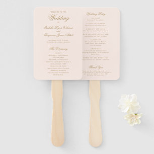 Éventail Simple Formal Elegant Gold Blush Wedding Programme