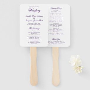 Éventail Simple Formal Elegant Royal Purple Wedding Program