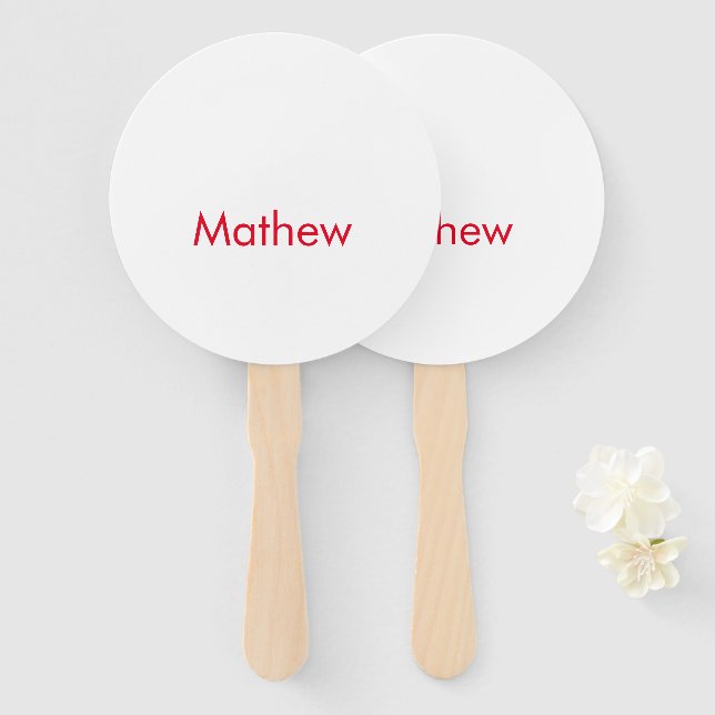 Éventail simple lettre initiale monogramme ajouter votre no (Devant et derrière)