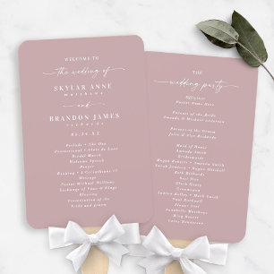 Éventail Simple Solid Dusty Mauve Wedding Ceremony
