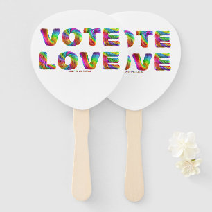 Éventail SlipperyJoe vote amour égalité fourrure de couleur