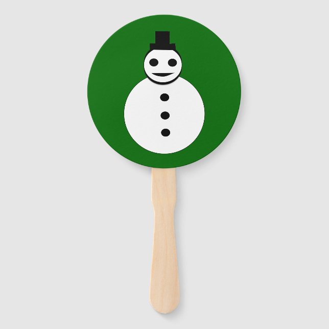 Éventail Snowman de Noël souriant (Devant)
