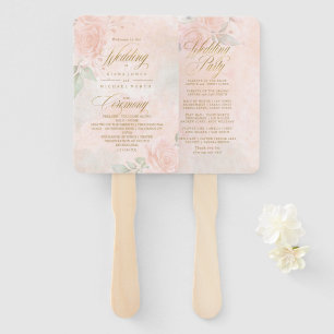Éventail Soft Blush Rose Mariage Ceremony Program ID828