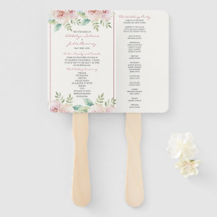 Éventail Soft Floral Spring Watercolor Mariage Ceremony Pro