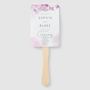 Éventail Soft rose moderne Boho Floral Wedding Programme