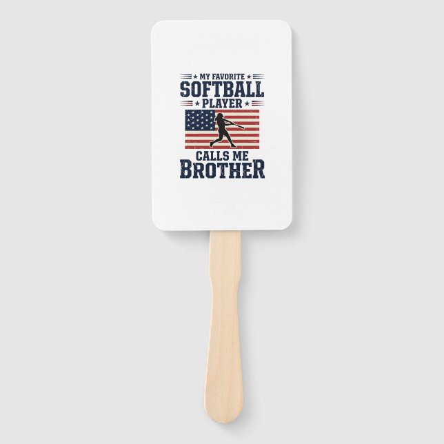Éventail Softball Brother Patriotic Vintage Engraving Shirt (Devant)