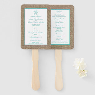 Éventail Starfish Turquoise Burlap Beach Wedding Collection