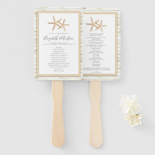 Éventail Starfish Whitewash Wood Beach Programme de mariage