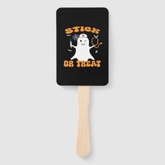 Éventail Stick or Treat Nurse Funny Halloween Costume Essen (Devant)