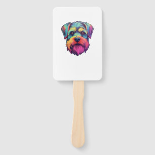 Éventail Sticker Retro Schnauzer Neon