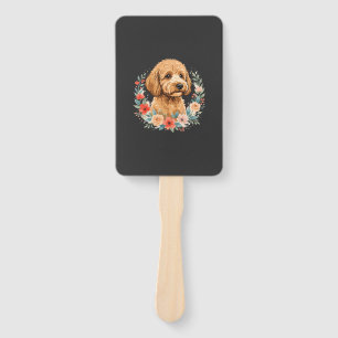 Éventail Sublimation ronde de chien floral