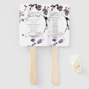 Éventail Sumie de fleur de prune