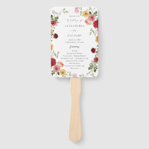 Éventail Summer Multi Color Floral Wedding Programme 2