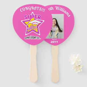 Éventail Super Grad Paddle Pink Editable Nom photo Année