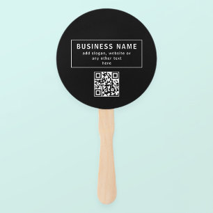 Éventail Télécharger le code QR ou le logo   Noir moderne