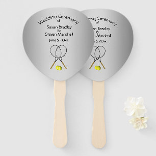 Éventail Tennis Thème Mariage Silver Hand Fan
